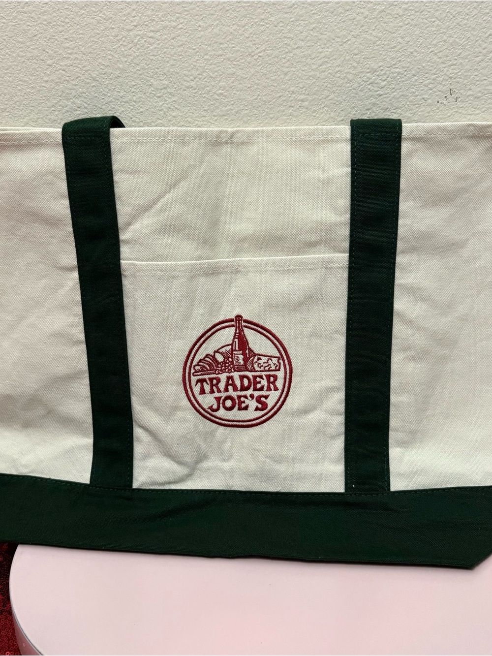 TRADER JOE GREEN TOTE BAG